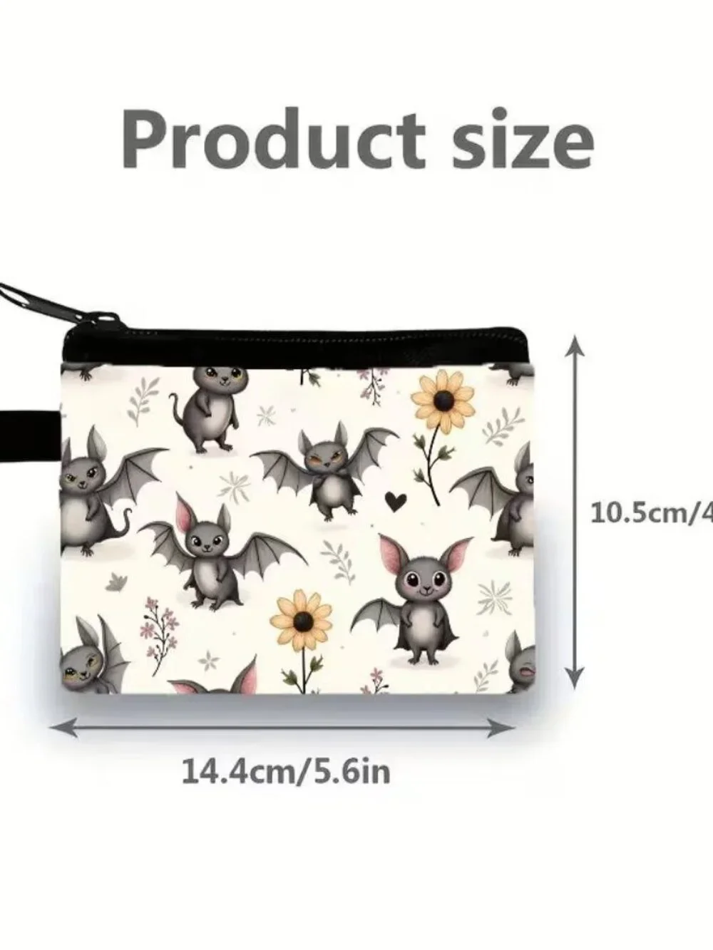 Halloween Goth Dragons & Sunflowers Makeup Bag Double-Sided 4.1
